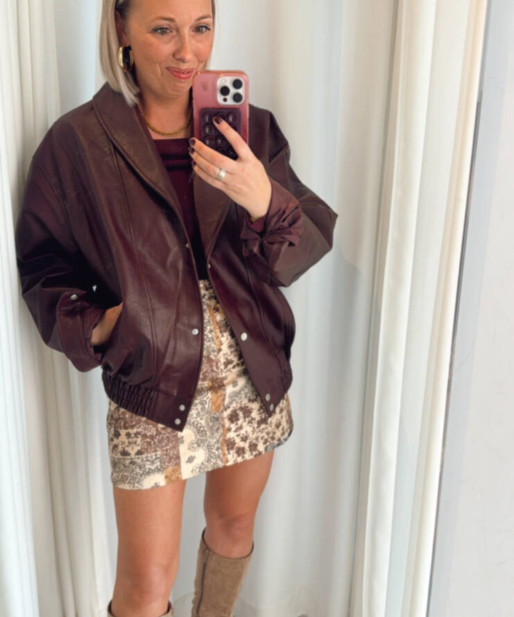 Bomber Leather Burgundy