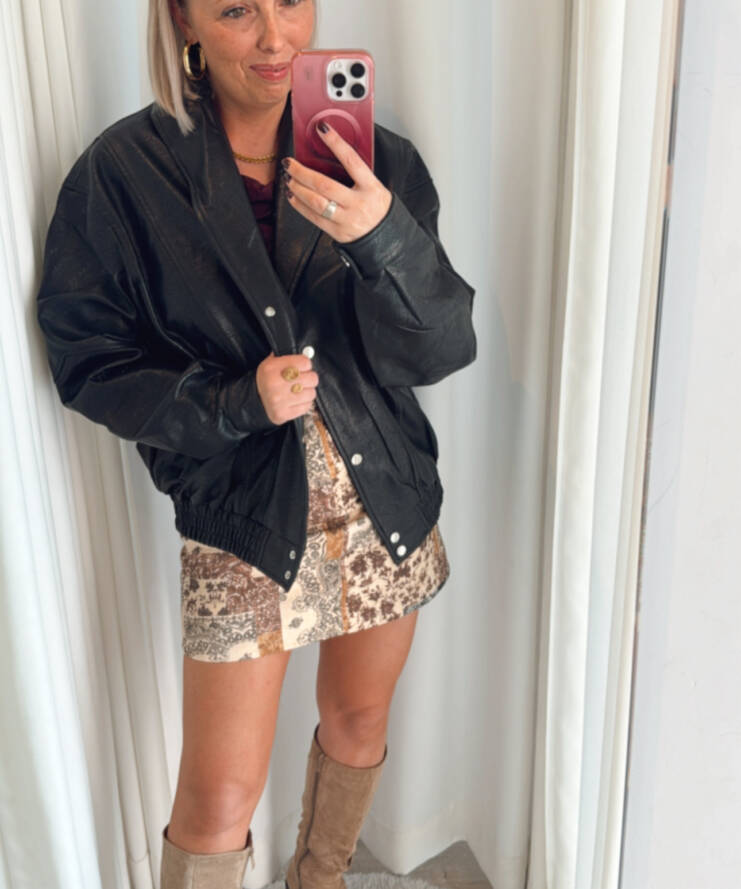 Bomber Leather Black