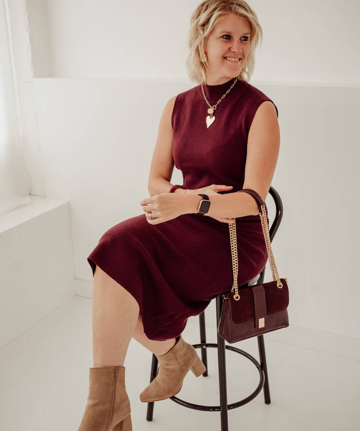 Jurk Pruna Mouwloos Bordeaux