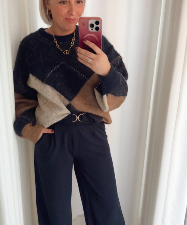 Broek Geggo Belt Navy