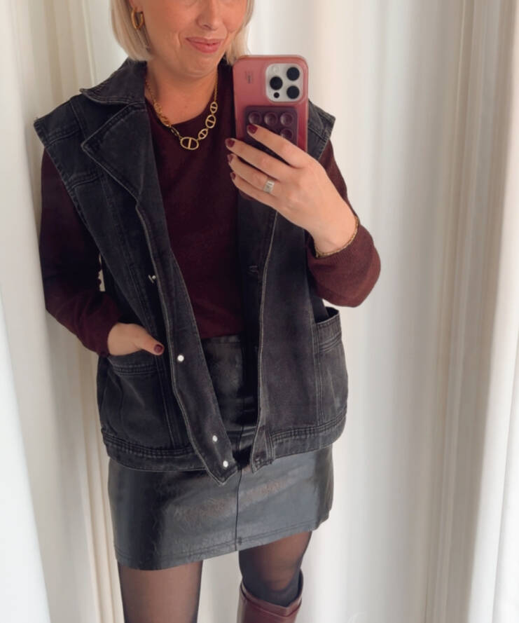 Waistcoat Denim Black