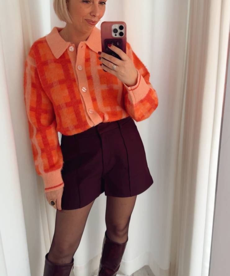 Collar Cardigan Peach