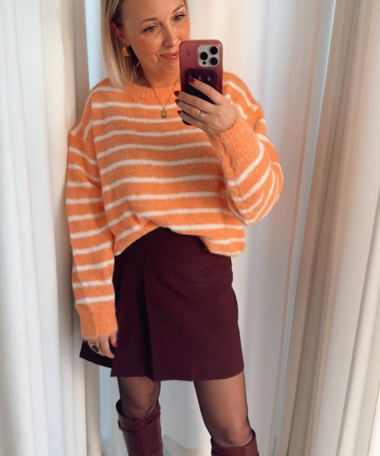 Pull Lucille Oranje/Wit