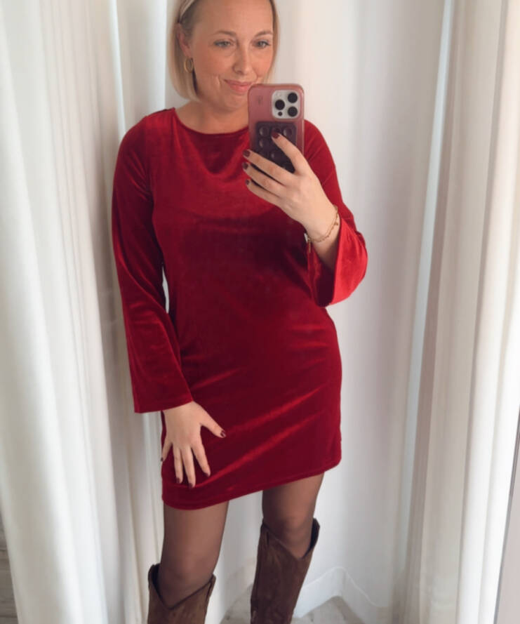 Jurk Victory Bow Bordeaux