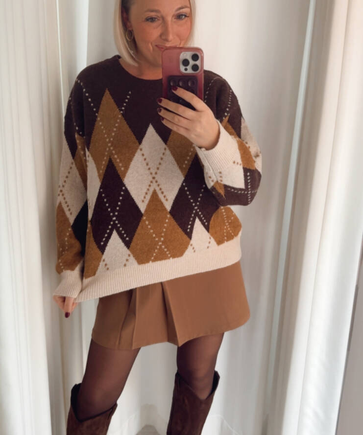 Knit Carreaux Coffee