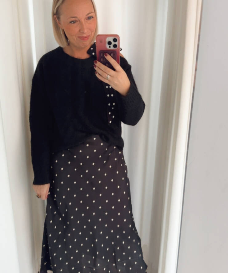 Rok Hailey Satin Zwart