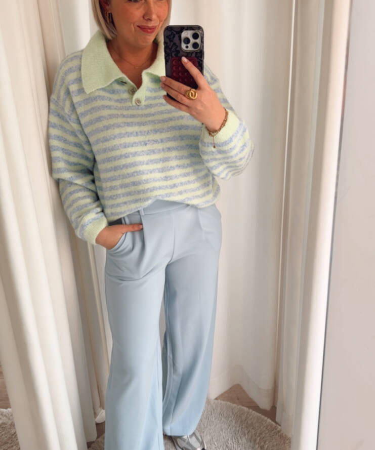 Broek Geggo Pastelblauw Lengte 32