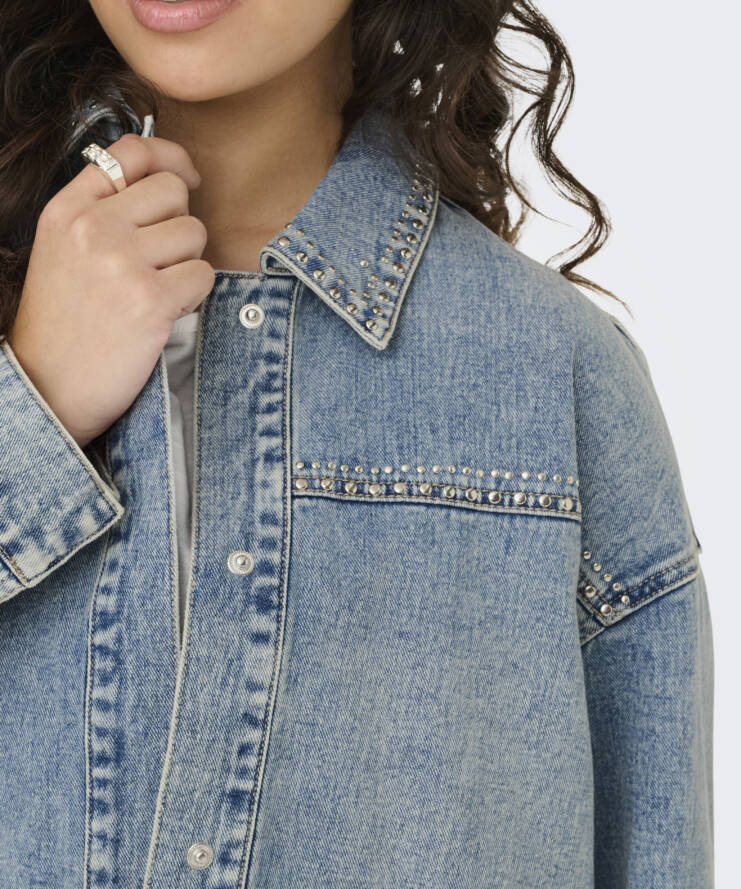 Boxy Shacket Denimblue