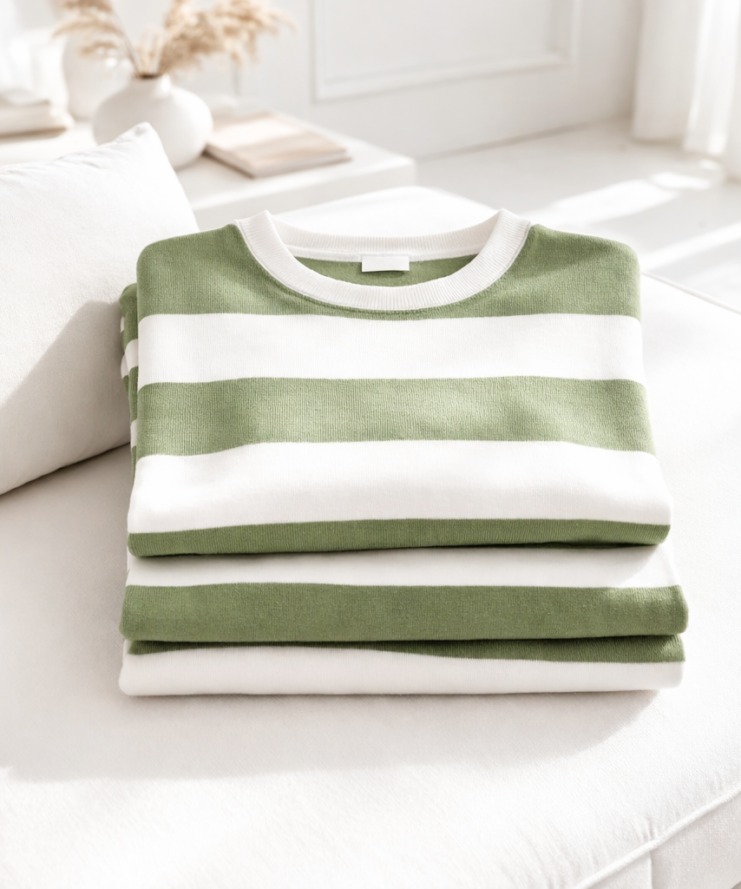 Top Luna Breeze Streep – Groen/Wit