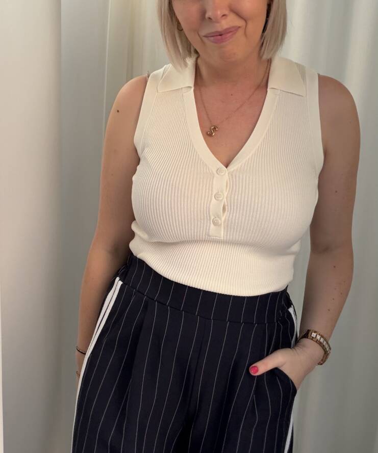 Top Nanna Kraag Ecru