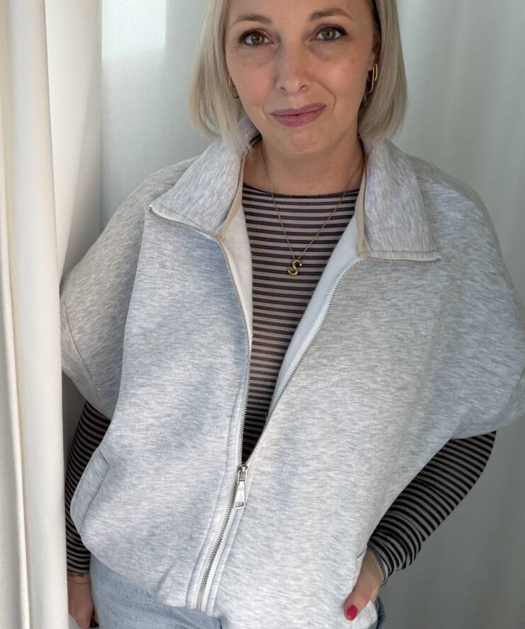 Luna Zip Gilet – Soft Grey