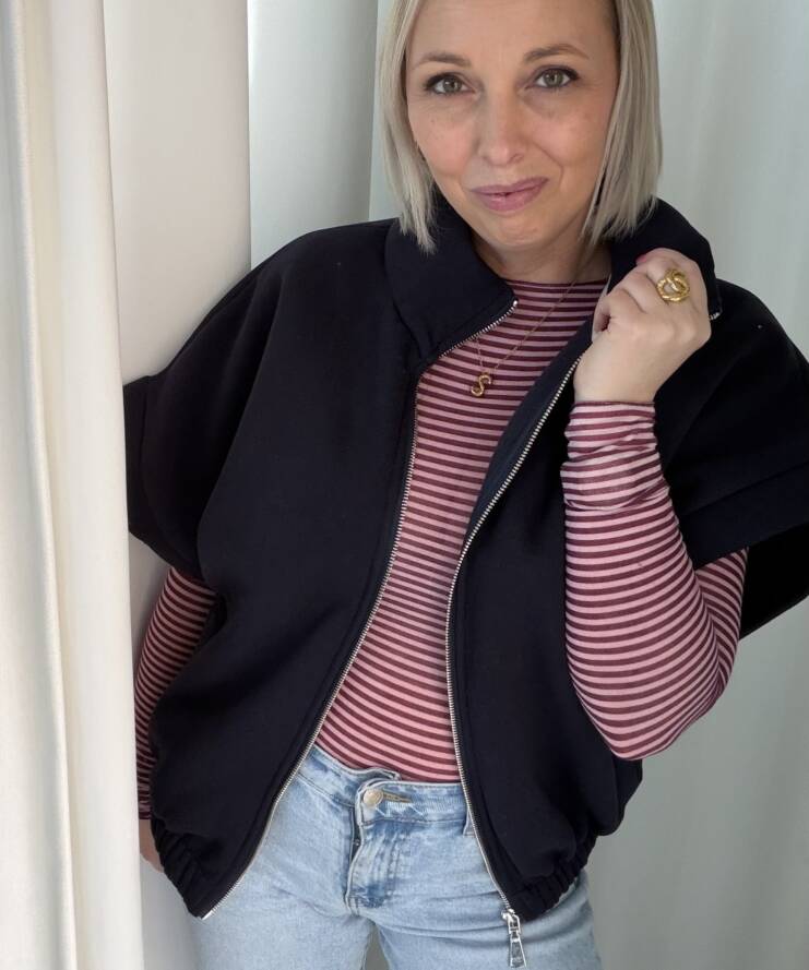 Luna Zip Gilet – Classic Blue