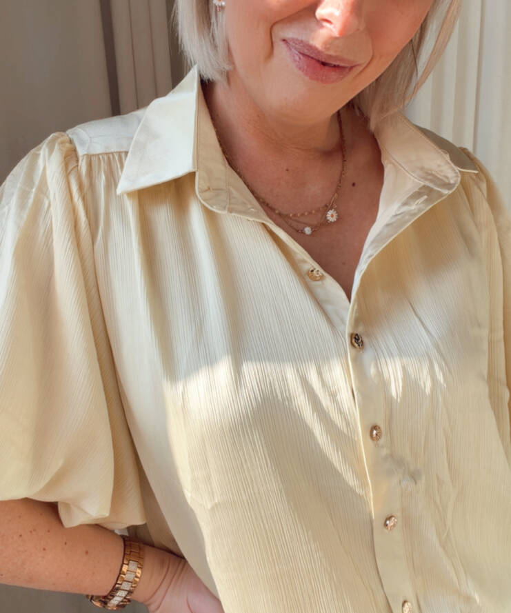 Blouse Elegance Pofmouw Geel