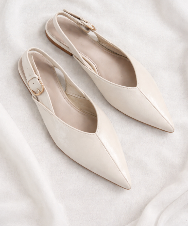 Slingback Flats Luna - Ivory