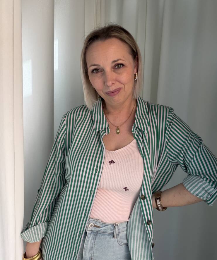 Blouse Sienna Stripe – Green & Softpink