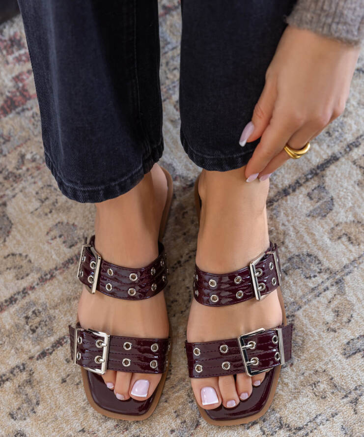 Slippers Studs Bordeaux