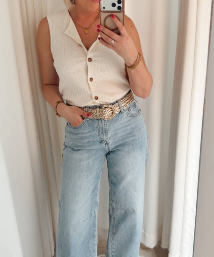 Riem Gevlochten met gouden gesp