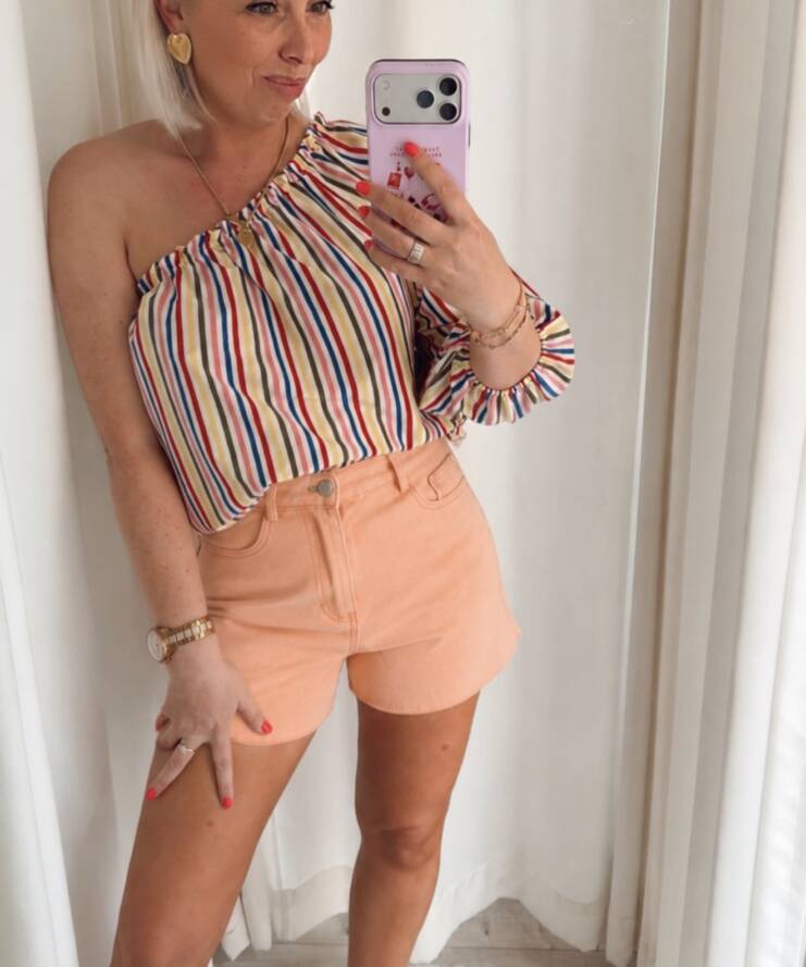 Denim Short Peach