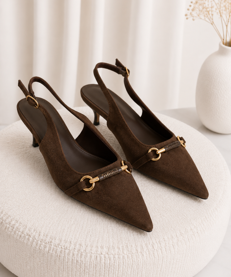 Slingback Heels Olivia - Olive