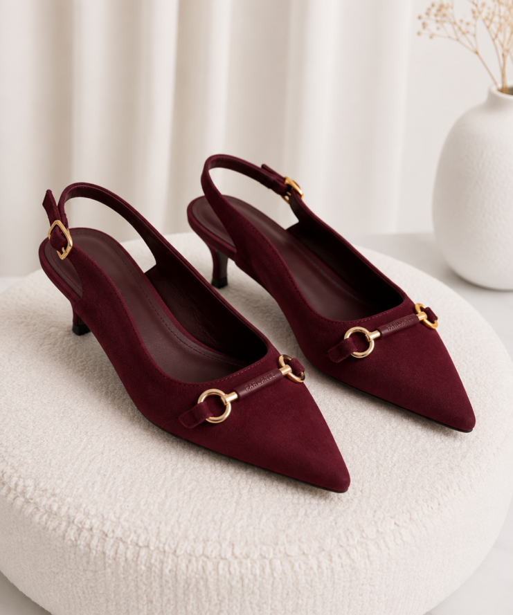 Slingback Heels Olivia - Burgundy