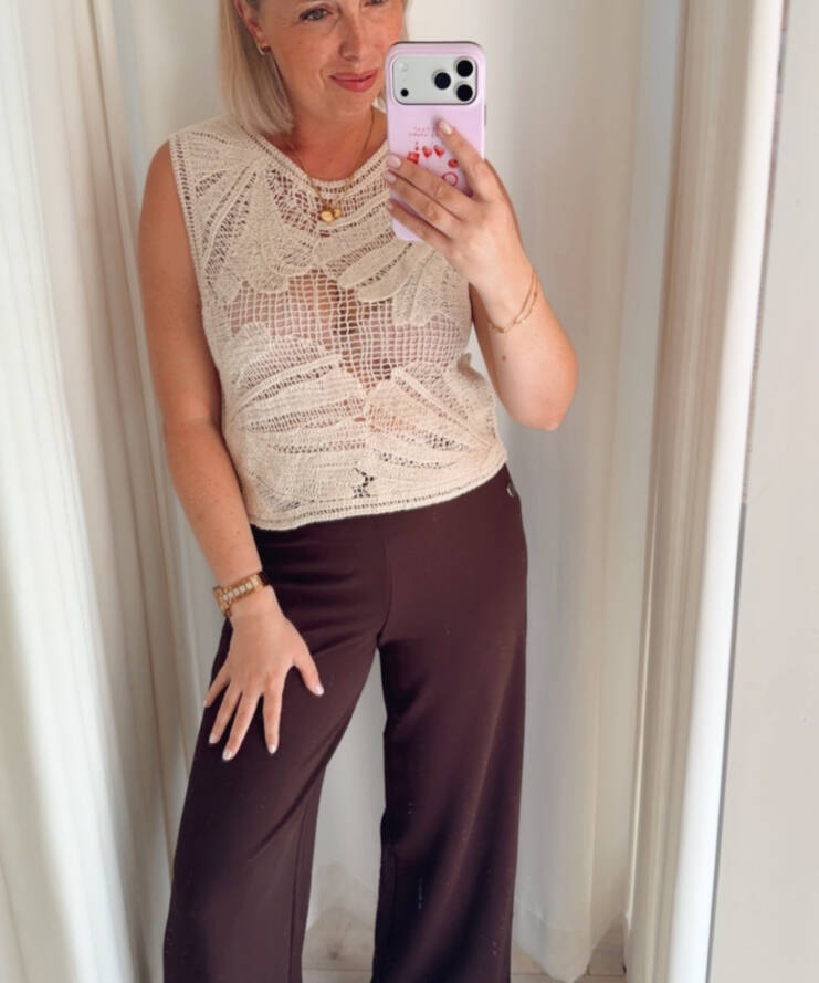 Crochet Top Luna – Beige