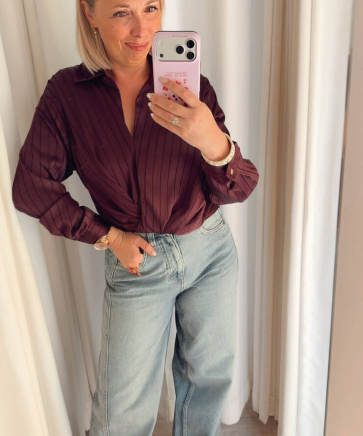 Twist Blouse Glow Bordeaux 