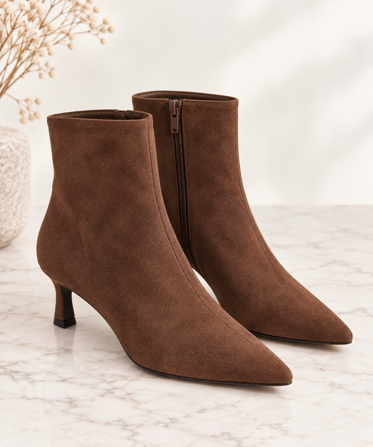 Amélie Suede Boots – Mocha