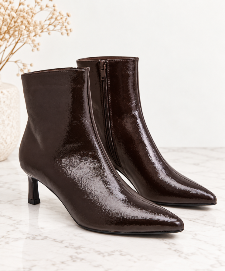 Elodie Pointed Boots – Chocolate