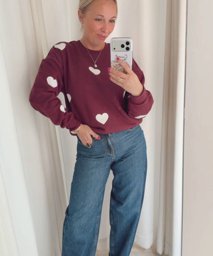 Sweater Heartbeat – Burgundy