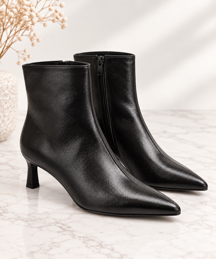 Élodie Pointed Boots – Black