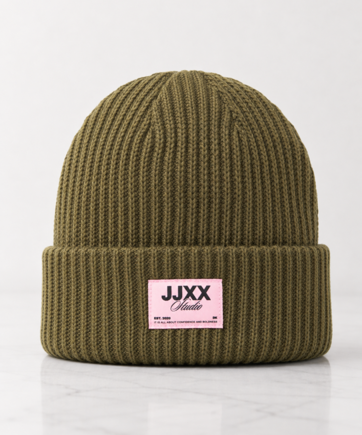 JJXX Studio Gebreide Muts – Olive Green