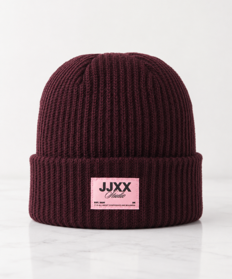 JJXX Studio Gebreide Muts – Burgundy