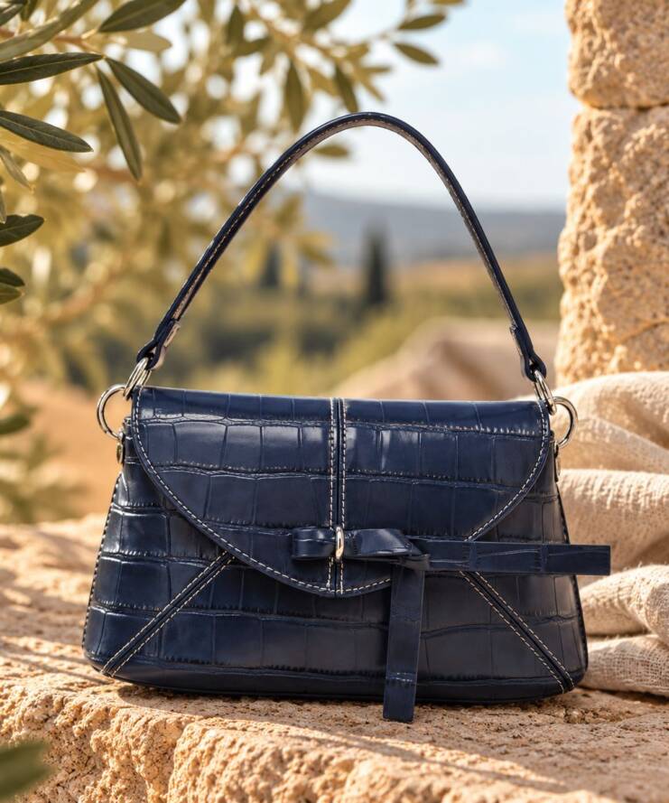  Handtas Camille – Navy Croco